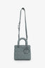 Christian Dior 2021 Grey Matte Cannage Leather Small Lady Dior Top Handle With Strap