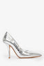 Burberry Silver Croc Embossed Heels Size 36