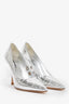 Burberry Silver Croc Embossed Heels Size 36