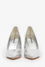 Burberry Silver Croc Embossed Heels Size 36