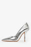 Burberry Silver Croc Embossed Heels Size 36