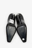 Saint Laurent Black Croc Embossed Chain Detail 'Silvana' Heels Size 36