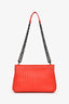 Bottega Veneta Red Intrecciato Leather Front Flap Chain Shoulder Bag