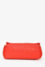 Bottega Veneta Red Intrecciato Leather Front Flap Chain Shoulder Bag
