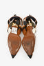 Fendi Brown/Gold Leather PVC Zucca Slingback Heels Size 37.5