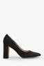 Manolo Blahnik Black Suede Round Toe Chunky Heels Size 40