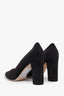 Manolo Blahnik Black Suede Round Toe Chunky Heels Size 40