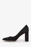 Manolo Blahnik Black Suede Round Toe Chunky Heels Size 40