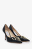 Jimmy Choo Black Leather Love Pumps With Gold Detailing Size 39.5