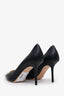 Jimmy Choo Black Leather Love Pumps With Gold Detailing Size 39.5