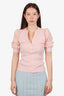 Veronica Beard Pink Cotton Puff Sleeve Top Size XS