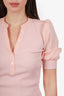 Veronica Beard Pink Cotton Puff Sleeve Top Size XS