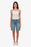 Nili Lotan Blue Denim Pleated Shorts Size 24