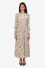 Sandro White Butterfly Printed Maxi Dress Size 40