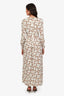 Sandro White Butterfly Printed Maxi Dress Size 40