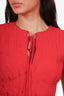 Self Portrait Red Chiffon Midi Dress Size 4