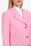 Ganni Pink Oversized Single Breasted Blazer Size OS
