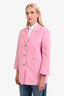 Ganni Pink Oversized Single Breasted Blazer Size OS