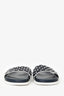 Valentino Navy Leather Rockstud Spike Slides Size 41