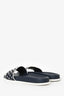 Valentino Navy Leather Rockstud Spike Slides Size 41