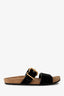 Prada Black Velvet Single Buckle Sandals Size 40