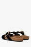 Prada Black Velvet Single Buckle Sandals Size 40