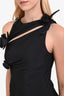 Coperni Black Asymmetric Flower Mini Dress Size M