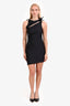 Coperni Black Asymmetric Flower Mini Dress Size M