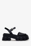 Prada Black Leather 'Monolith' Platform Sandals Size 36