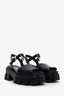 Prada Black Leather 'Monolith' Platform Sandals Size 36