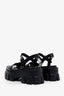Prada Black Leather 'Monolith' Platform Sandals Size 36