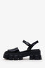 Prada Black Leather 'Monolith' Platform Sandals Size 36