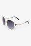 Bvlgari Gold Tinted Round Frame Sunglasses