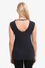 Brunello Cucinelli Navy Cotton Beaded Neck Detail Sleeveless Top Size M