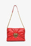 Dolce & Gabbana Red Leather Heart Detail 'Devotion' Clutch On Chain