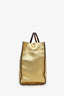 Fendi Metallic Yellow Medium Sunshine Shopper Tote With Strap