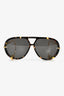 Bottega Veneta Brown Tortoiseshell Aviator Sunglasses with Gold Drop Detail