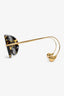 Bottega Veneta Brown Tortoiseshell Aviator Sunglasses with Gold Drop Detail