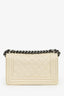 Pre-Loved Chanel™ 2016-17 Cream Caviar Leather Small Boy Bag SHW
