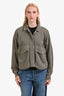 CLOSED Light Green Oversized Cotton Button-Up Jacket Size Small