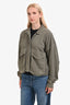 CLOSED Light Green Oversized Cotton Button-Up Jacket Size Small
