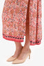 Natalie Martin Pink Printed Kaftan Dress Size Large