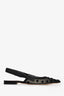 Christian Dior Black Mesh Polkadot Slingback Flats Size 37