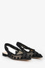 Christian Dior Black Mesh Polkadot Slingback Flats Size 37
