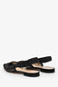 Christian Dior Black Mesh Polkadot Slingback Flats Size 37