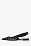 Christian Dior Black Mesh Polkadot Slingback Flats Size 37