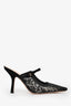 Christian Dior Black Lace 'Capture' Heeled Mules Size 37