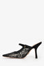 Christian Dior Black Lace 'Capture' Heeled Mules Size 37