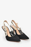 Christian Dior Black Technical Fabric J'Adior Slingback Pumps Size 37.5