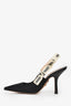 Christian Dior Black Technical Fabric J'Adior Slingback Pumps Size 37.5